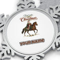 Trot Into Christmas Personalised Pewter Christmas Ornament