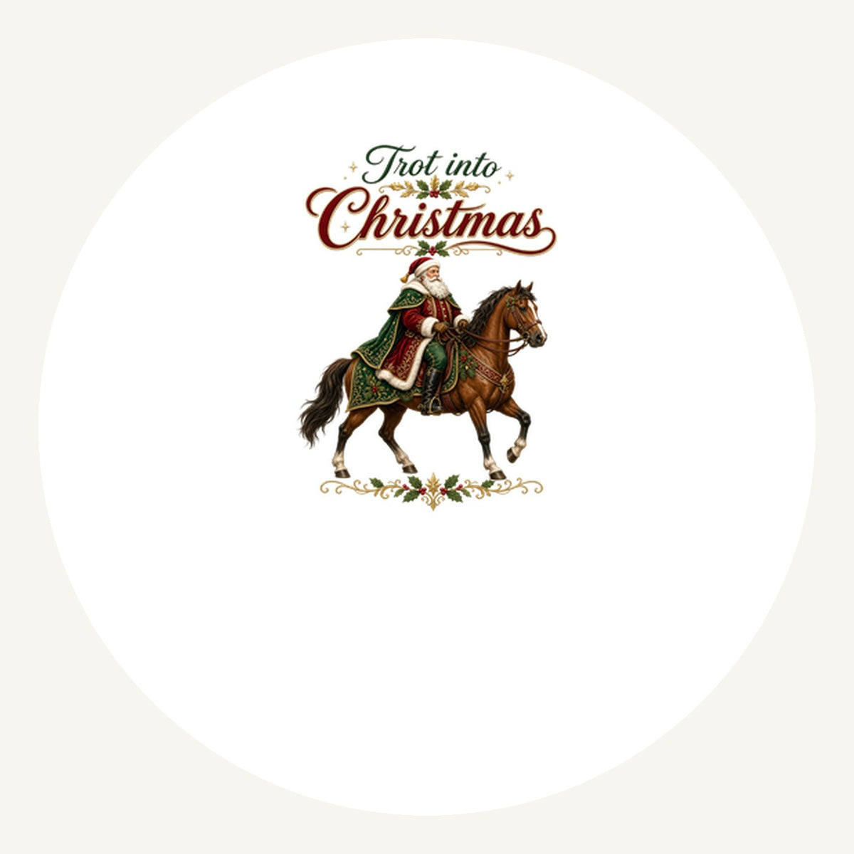 Trot Into Christmas Personalised Pewter Christmas Ornament