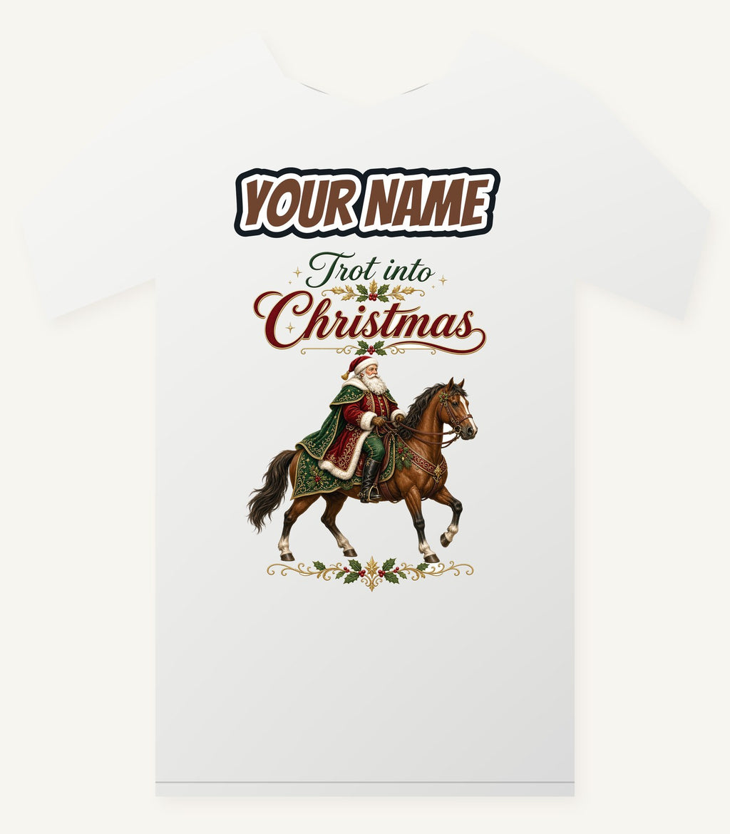 Trot Into Christmas Personalised Christmas T-Shirt and Hoodie