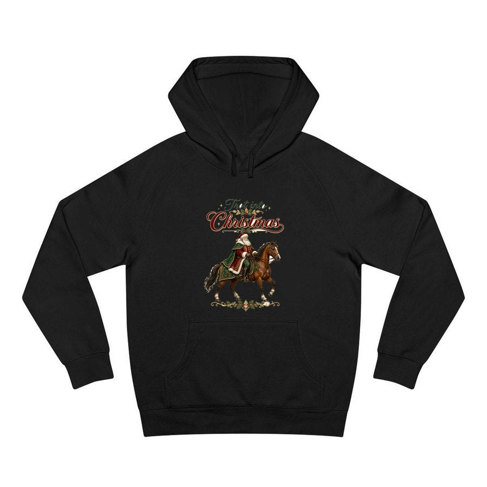 Trot Into Christmas personalised Christmas hoodie in black