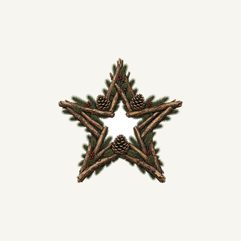 Twig Star With Pinecones Personalised Christmas Mug