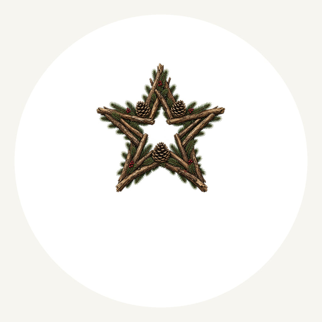 Twig Star With Pinecones Personalised Pewter Christmas Ornament