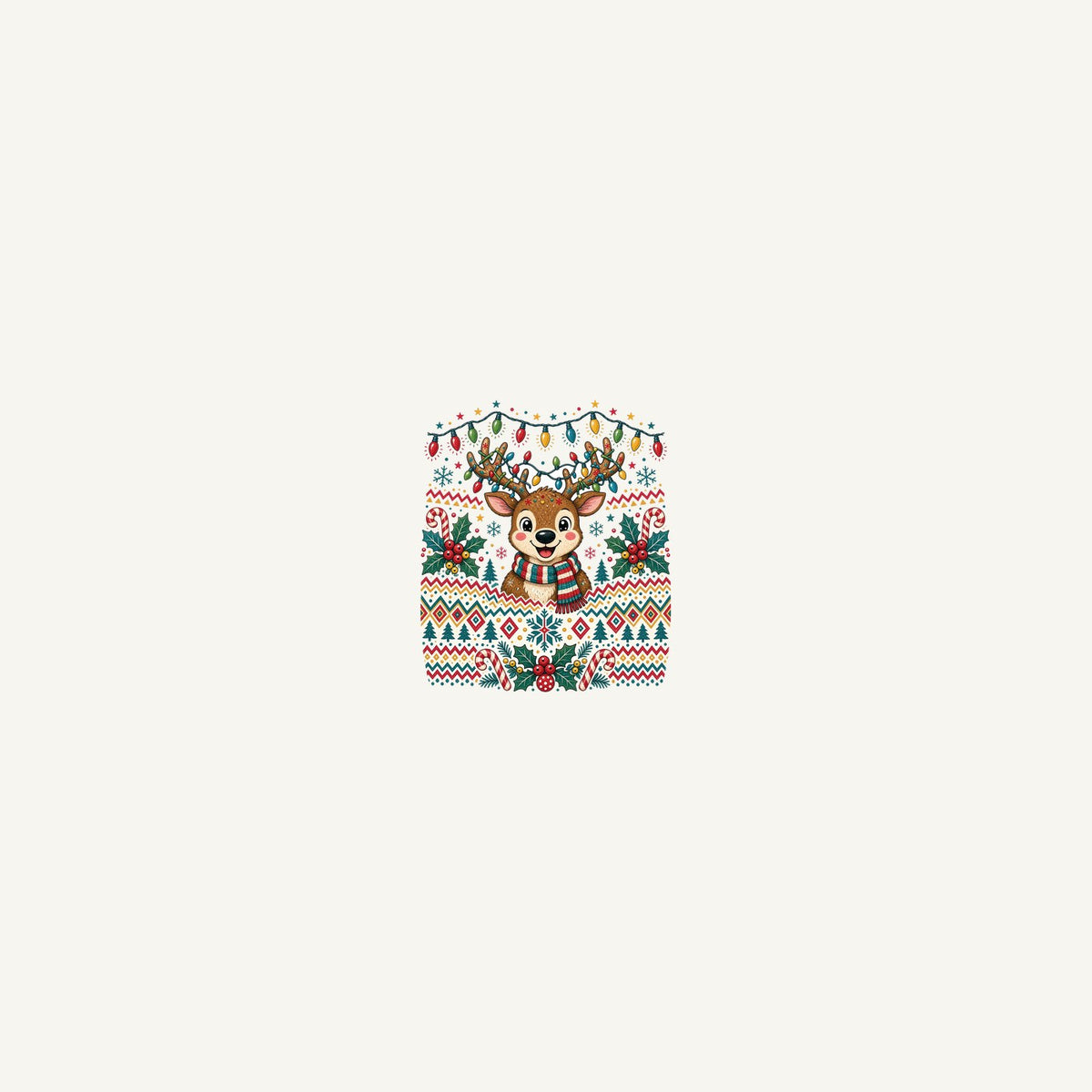 Ugly Christmas Jumper Reindeer Personalised Beach Towel