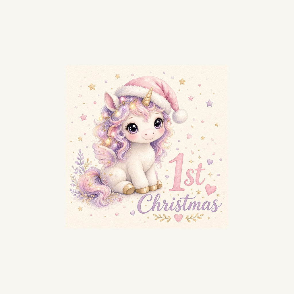 Unicorn First Christmas Personalised Christmas Mug
