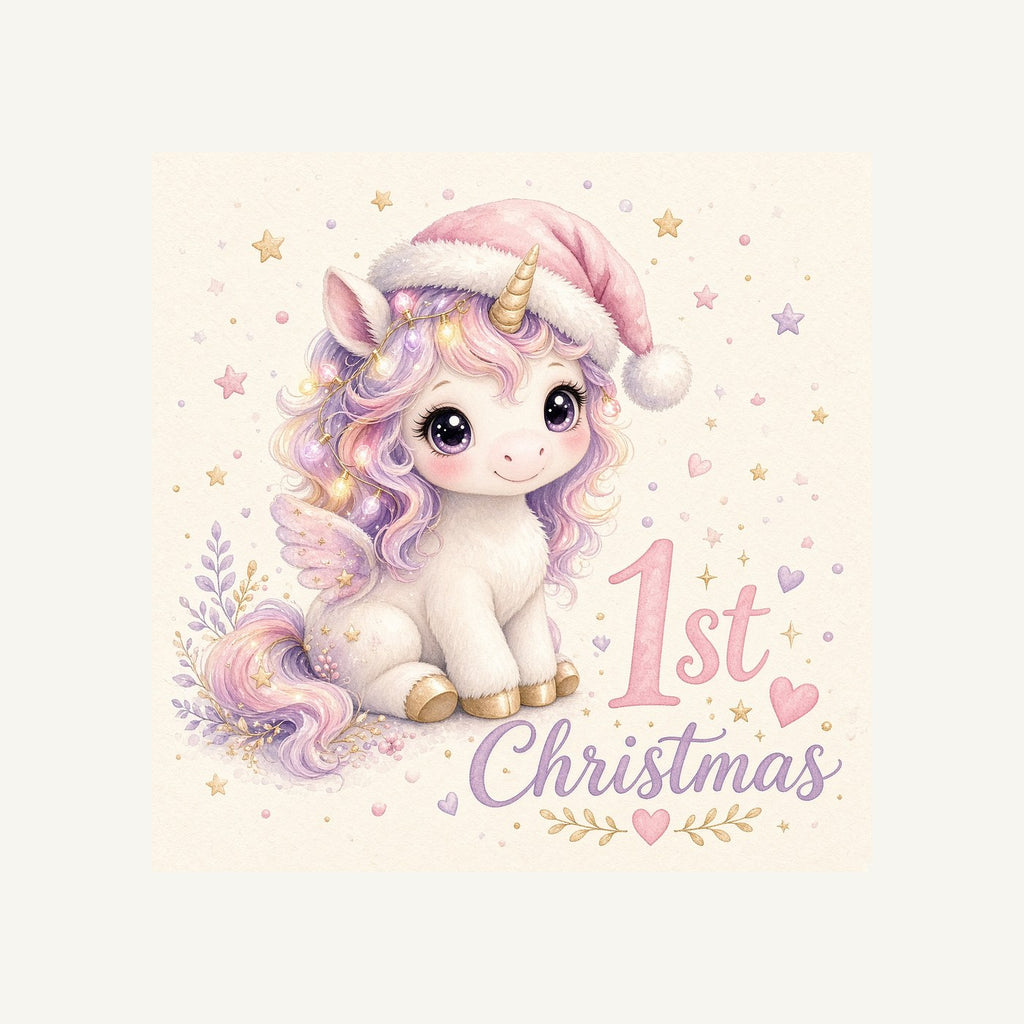 Unicorn First Christmas Personalised Santa Sack