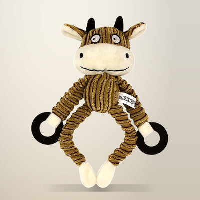 Squeaky Plush Dog Toy, Monkey, Bear or Cow, 26 cm