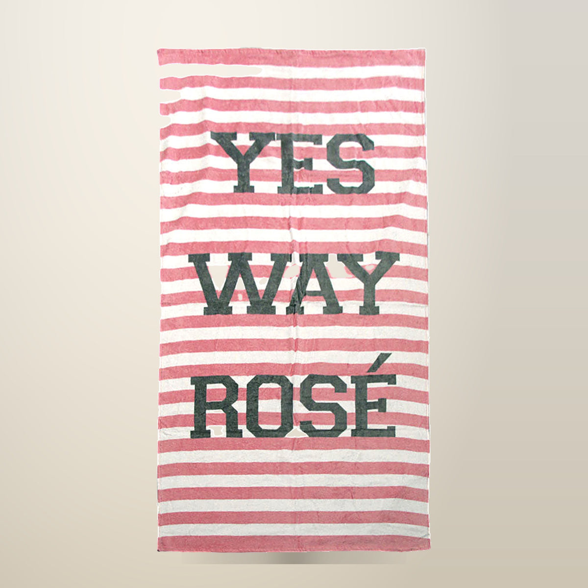 Rose Print Velour Cotton Beach Towel, on a plain cream background