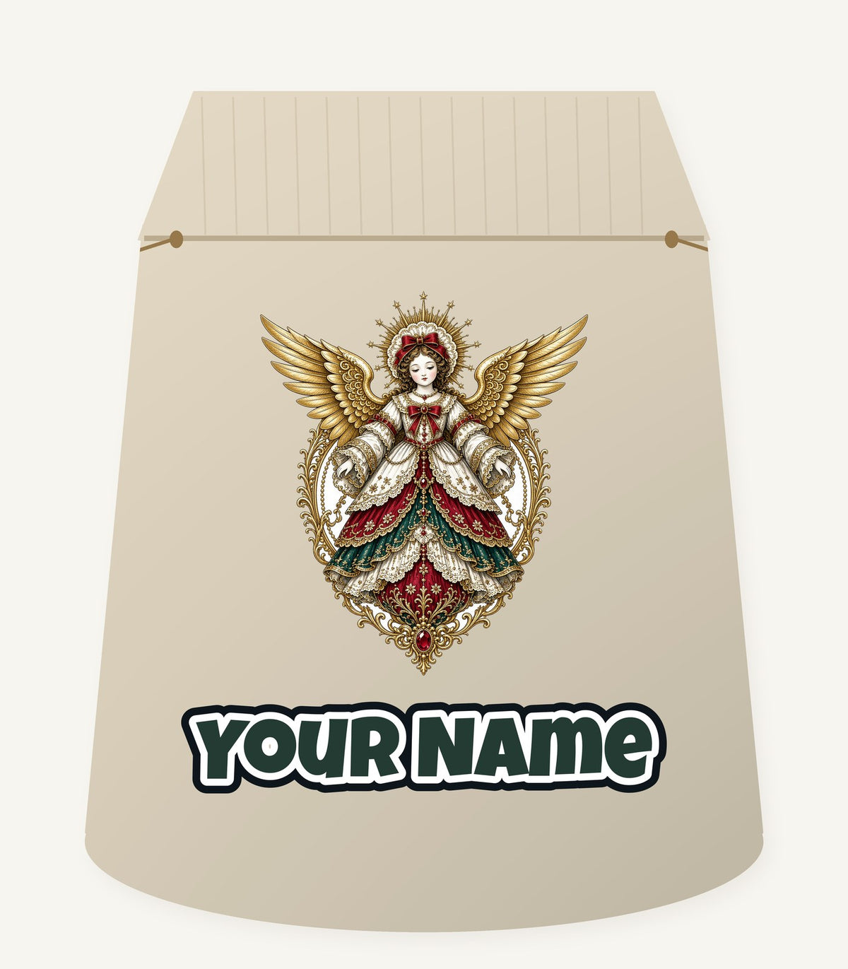 Victorian Angel Ornament Personalised Santa Sack