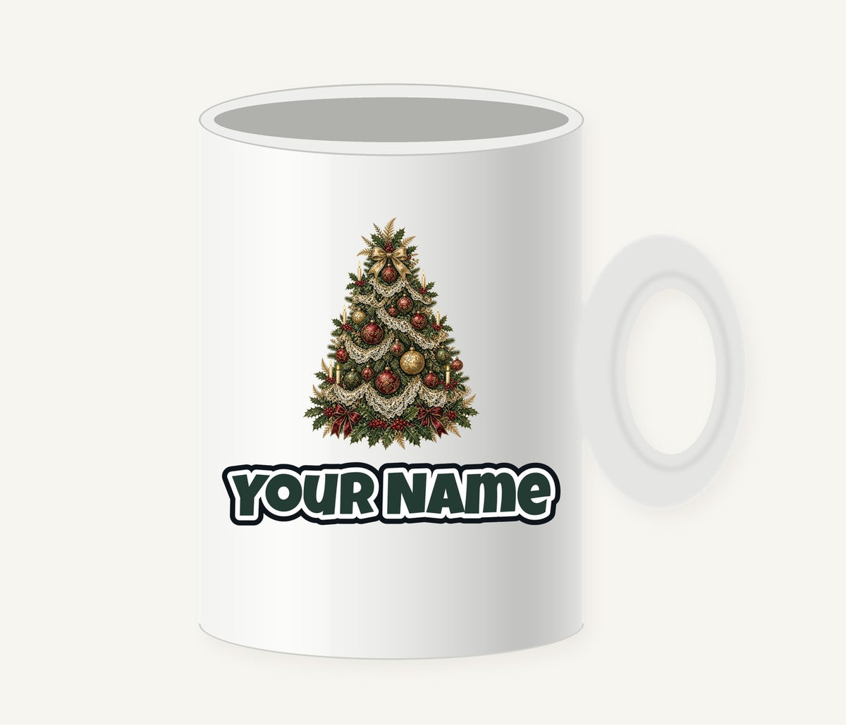 Victorian Christmas Tree Personalised Christmas Mug