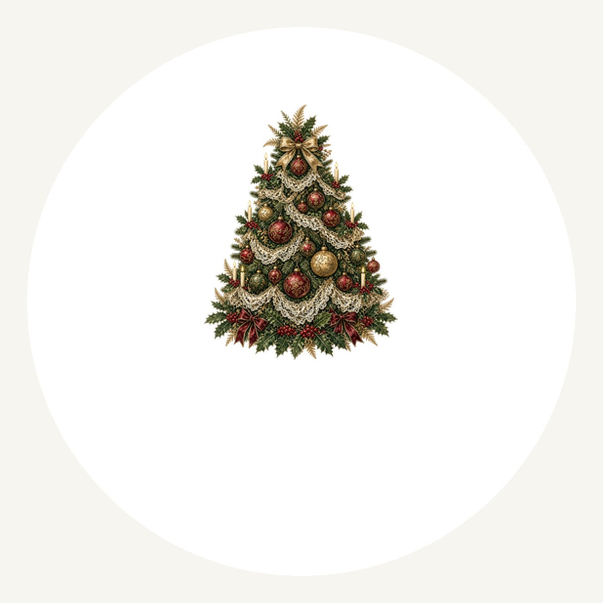 Victorian Christmas Tree Personalised Pewter Christmas Ornament