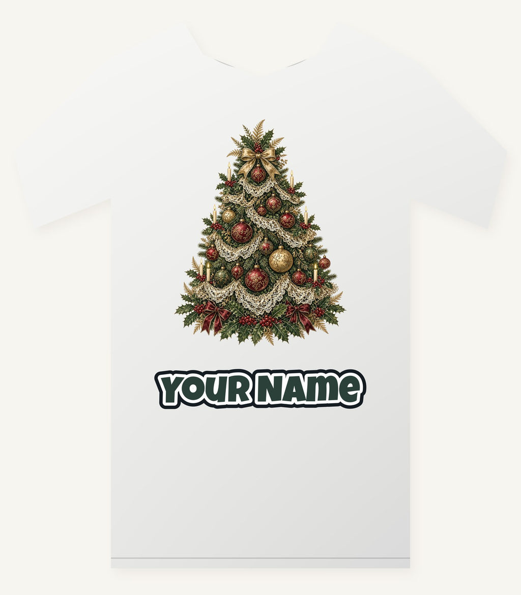 Victorian Christmas Tree Personalised Christmas T-Shirt and Hoodie