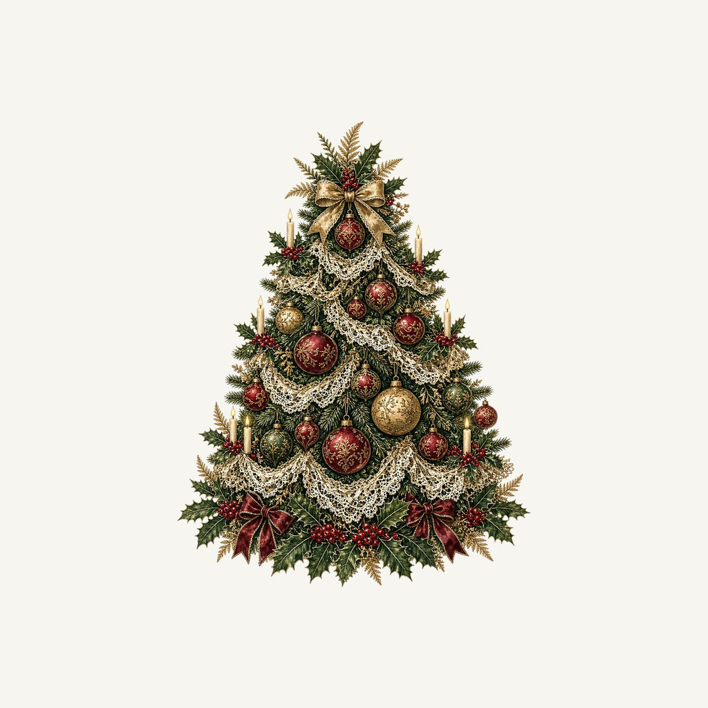Victorian Christmas Tree Personalised Christmas T-Shirt and Hoodie