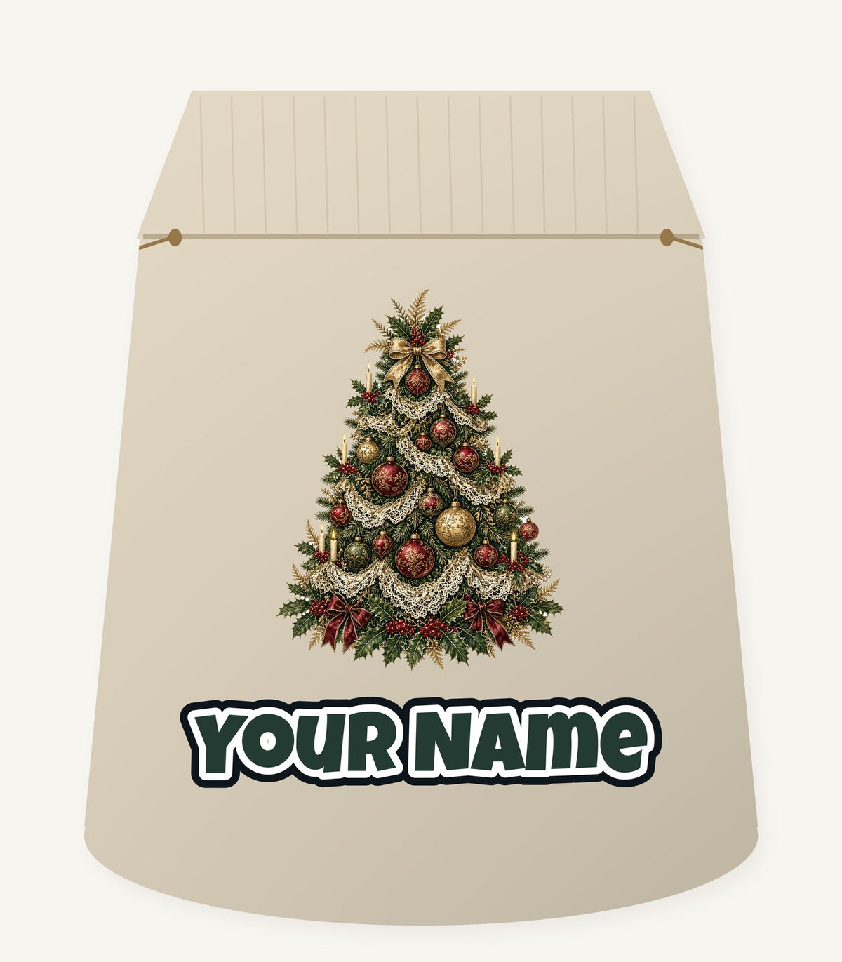 Victorian Christmas Tree Personalised Santa Sack