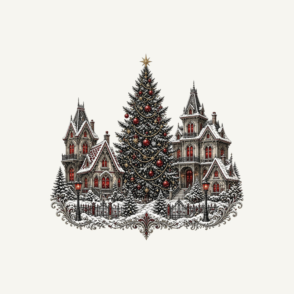 Victorian Christmas Village Personalised Kids Tee and Baby Bodysuit