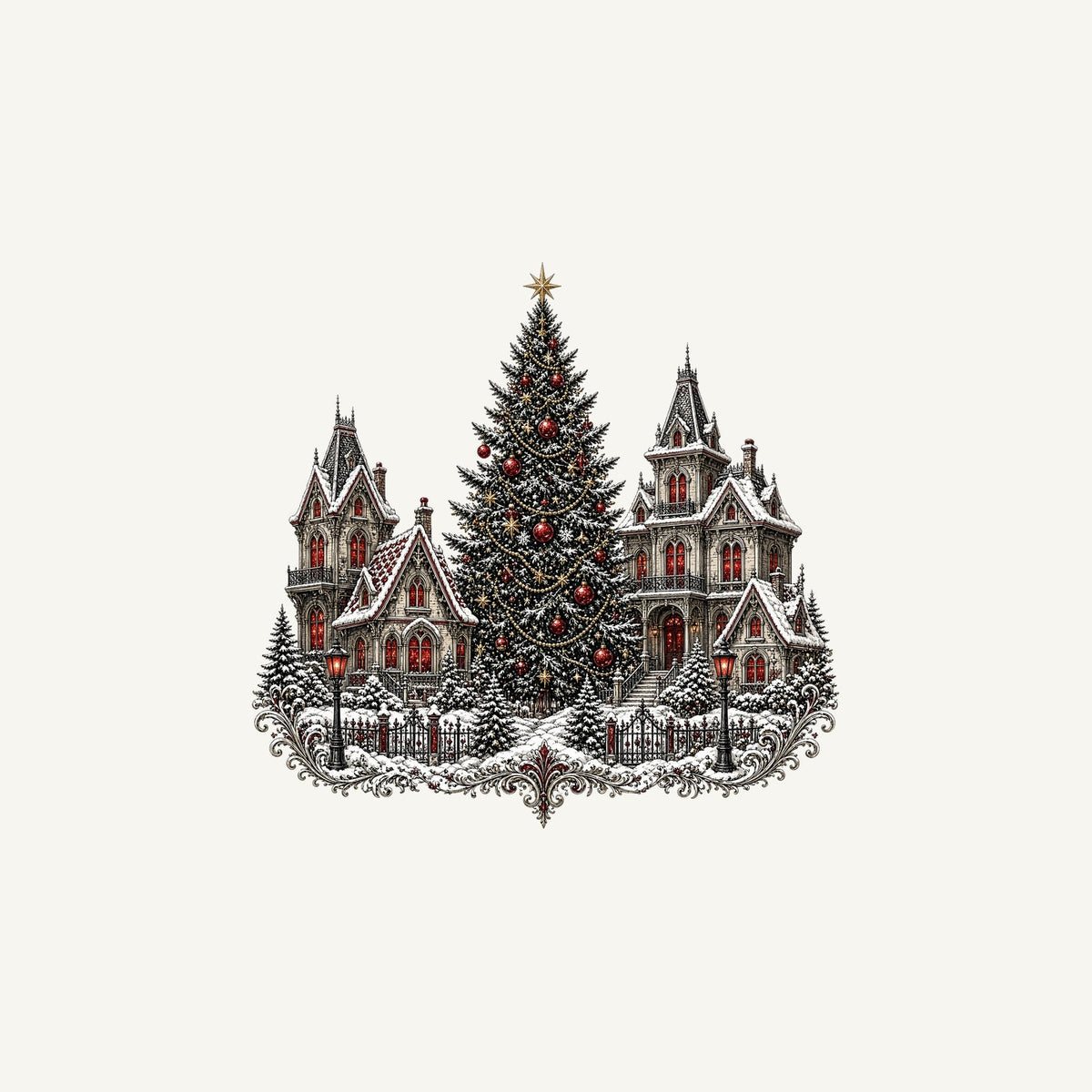 Victorian Christmas Village Personalised Christmas Mug