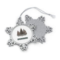Victorian Christmas Village Personalised Pewter Christmas Ornament