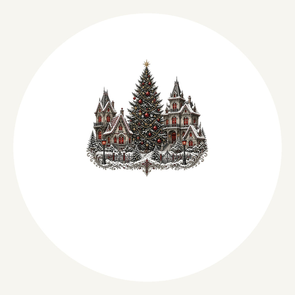 Victorian Christmas Village Personalised Pewter Christmas Ornament