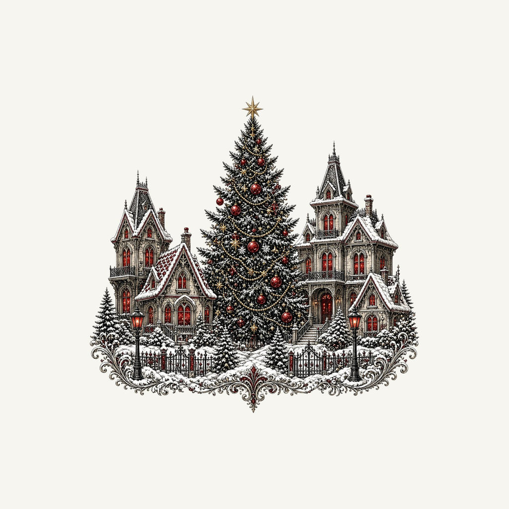 Victorian Christmas Village Personalised Christmas T-Shirt and Hoodie