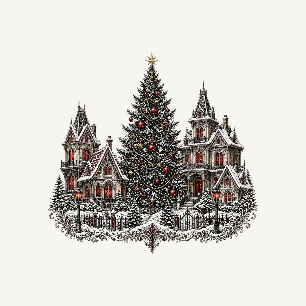 Victorian Christmas Village Personalised Santa Sack