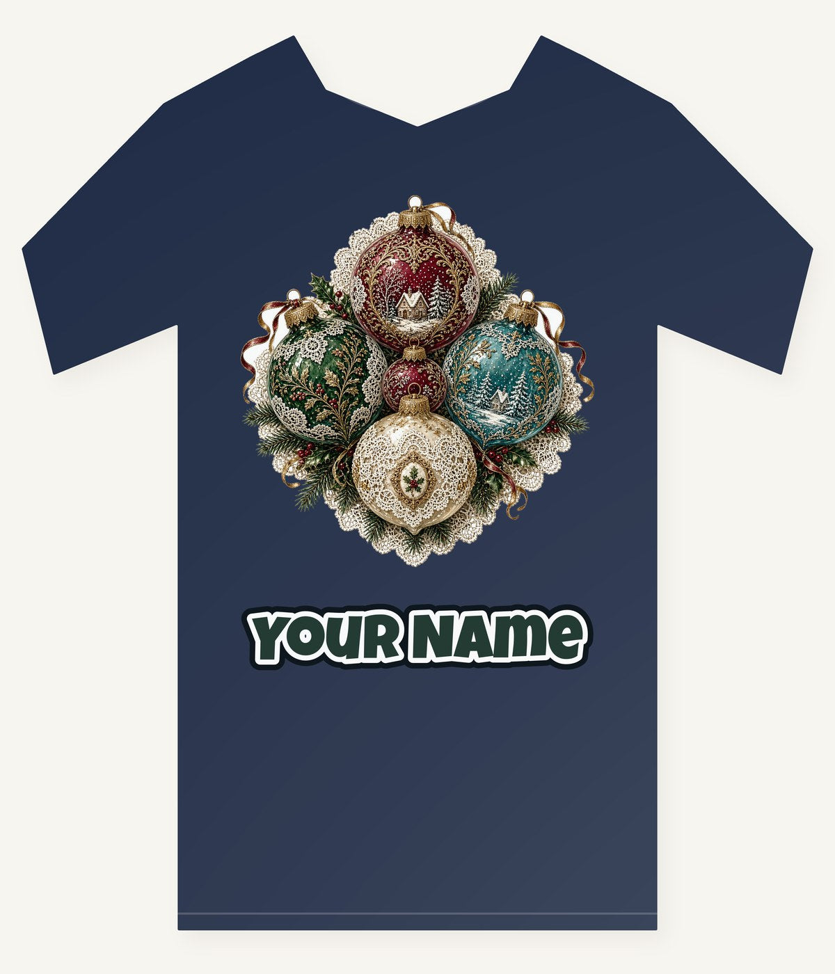 Victorian Glass Ornaments Personalised Kids Tee and Baby Bodysuit