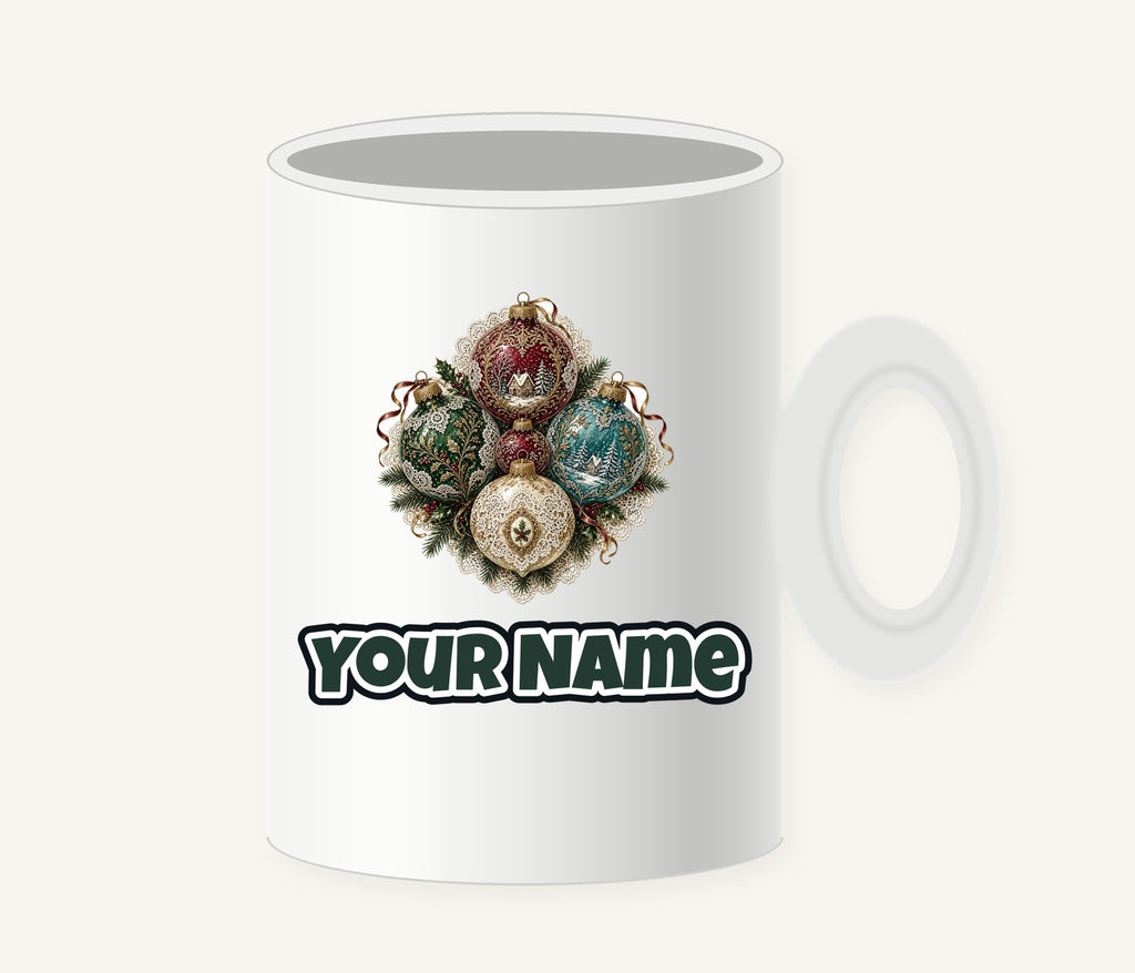 Victorian Glass Ornaments Personalised Christmas Mug