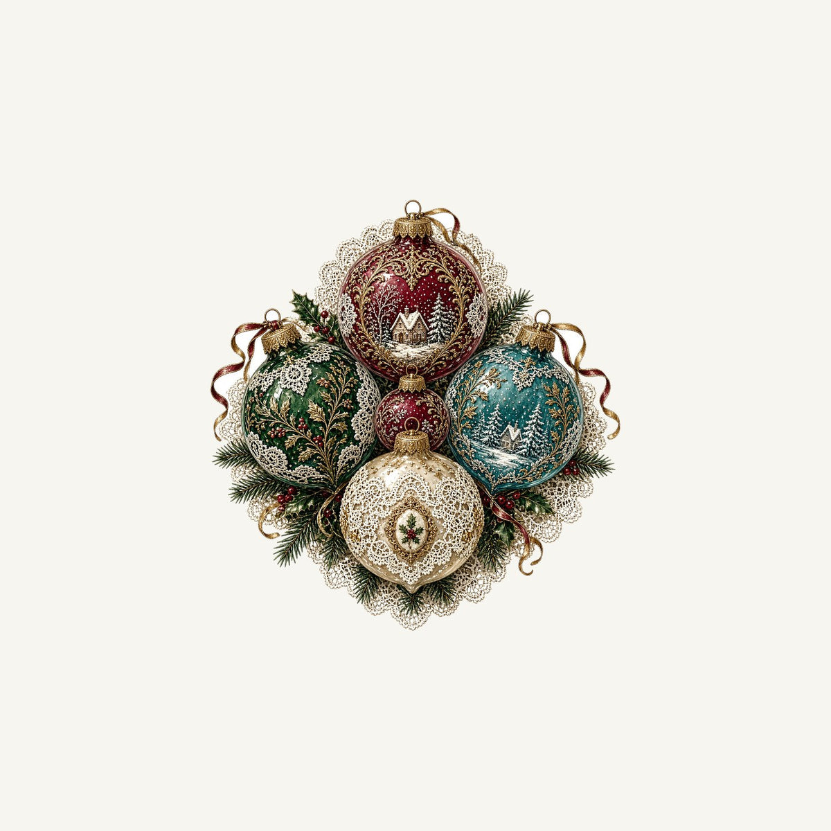 Victorian Glass Ornaments Personalised Christmas Mug