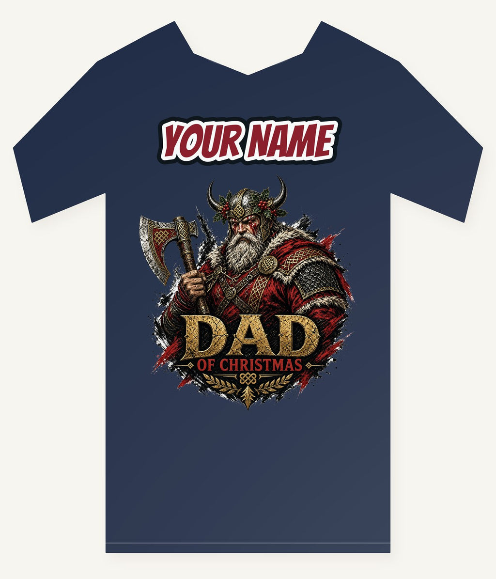 Viking Dad Of Christmas Personalised Kids and Baby Christmas Tee