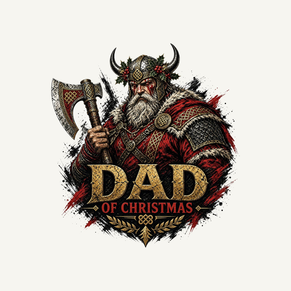 Viking Dad Of Christmas Personalised Kids and Baby Christmas Tee