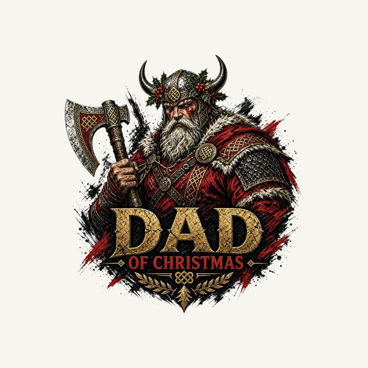 Viking Dad Of Christmas Personalised Kids and Baby Christmas Tee
