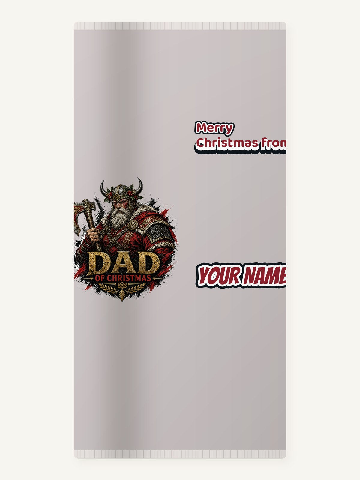 Viking Dad Of Christmas Personalised Beach Towel