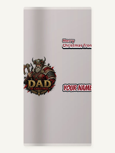 Viking Dad Of Christmas Personalised Beach Towel