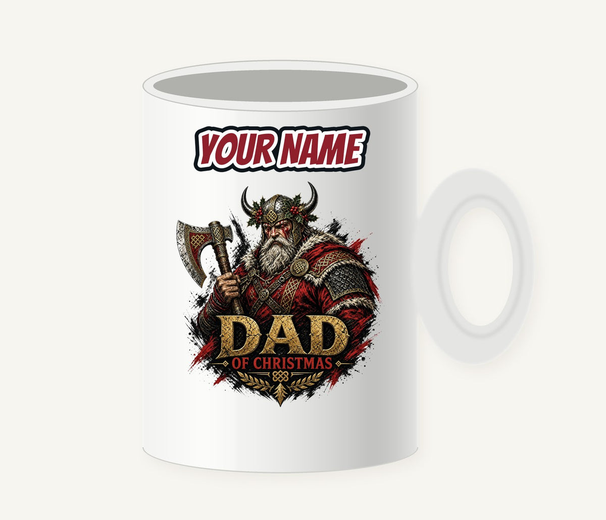 Viking Dad Of Christmas Personalised Christmas Mug