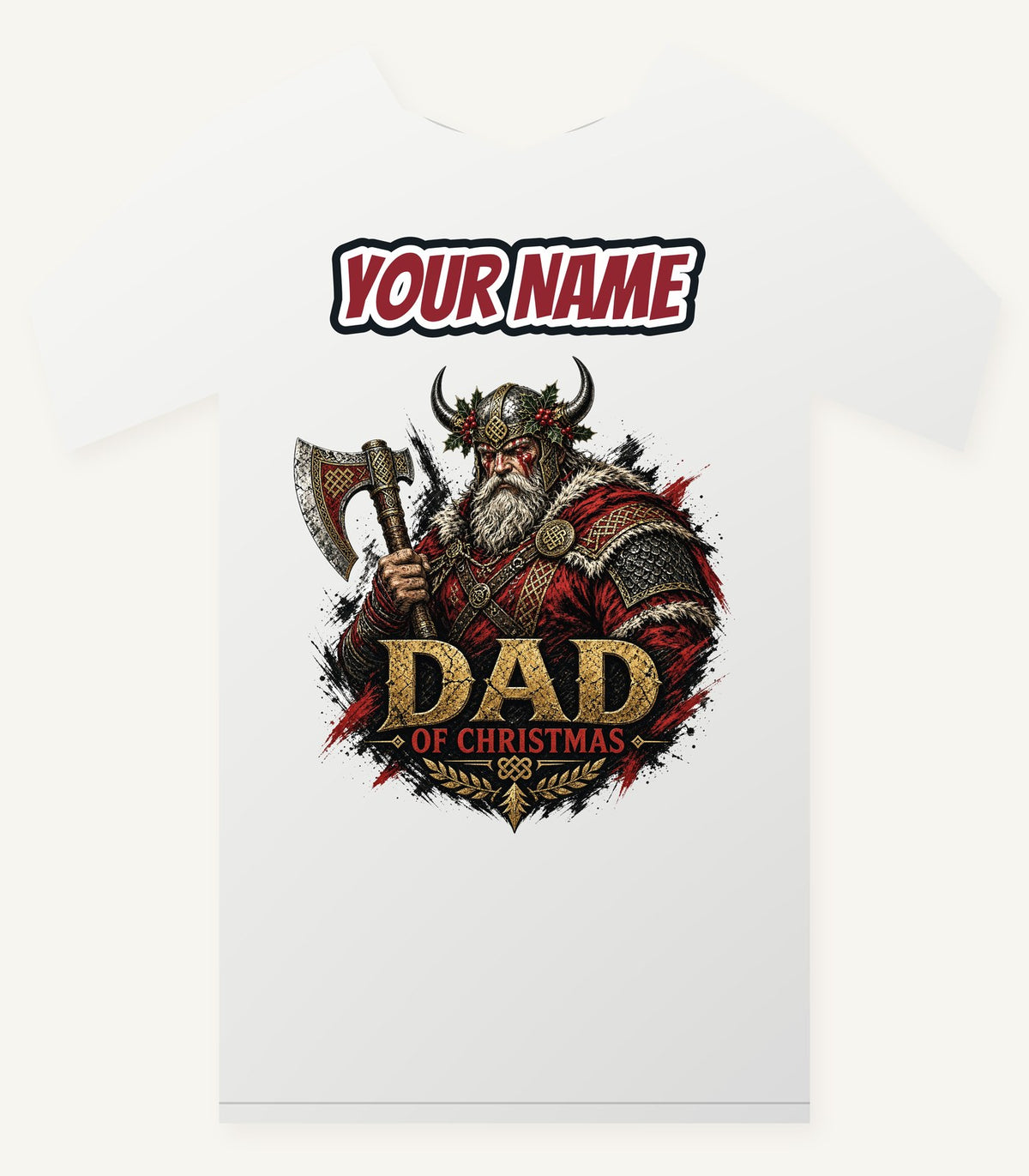 Viking Dad Of Christmas Personalised Christmas T-Shirt and Hoodie