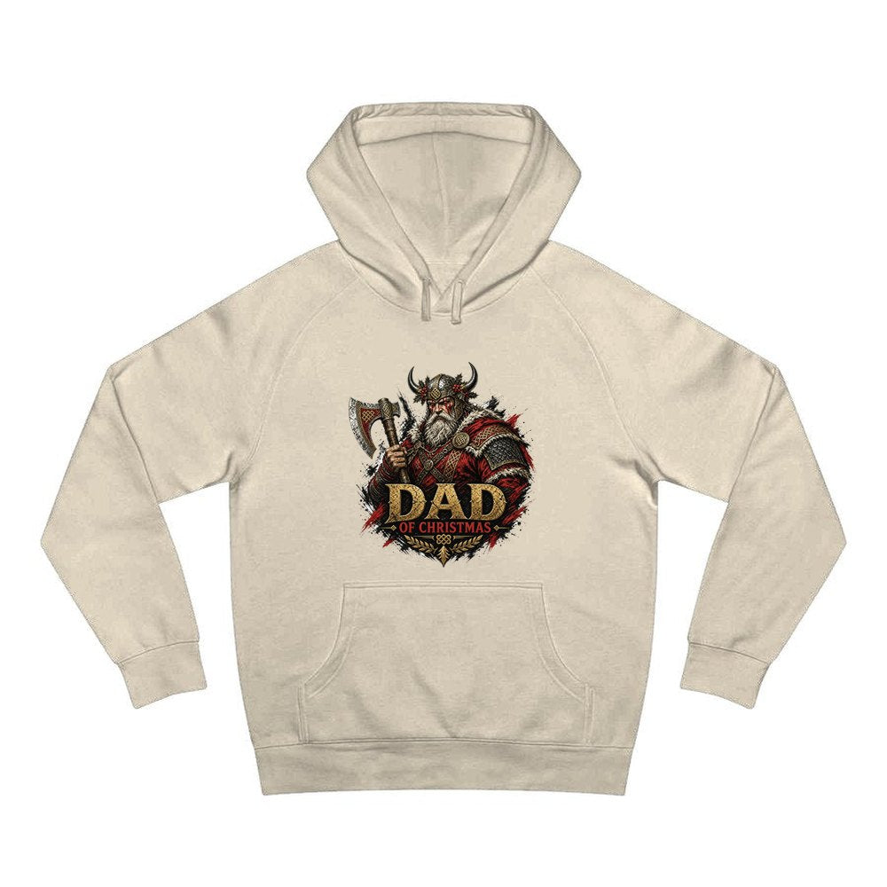 Viking Dad Of Christmas personalised Christmas hoodie in sand
