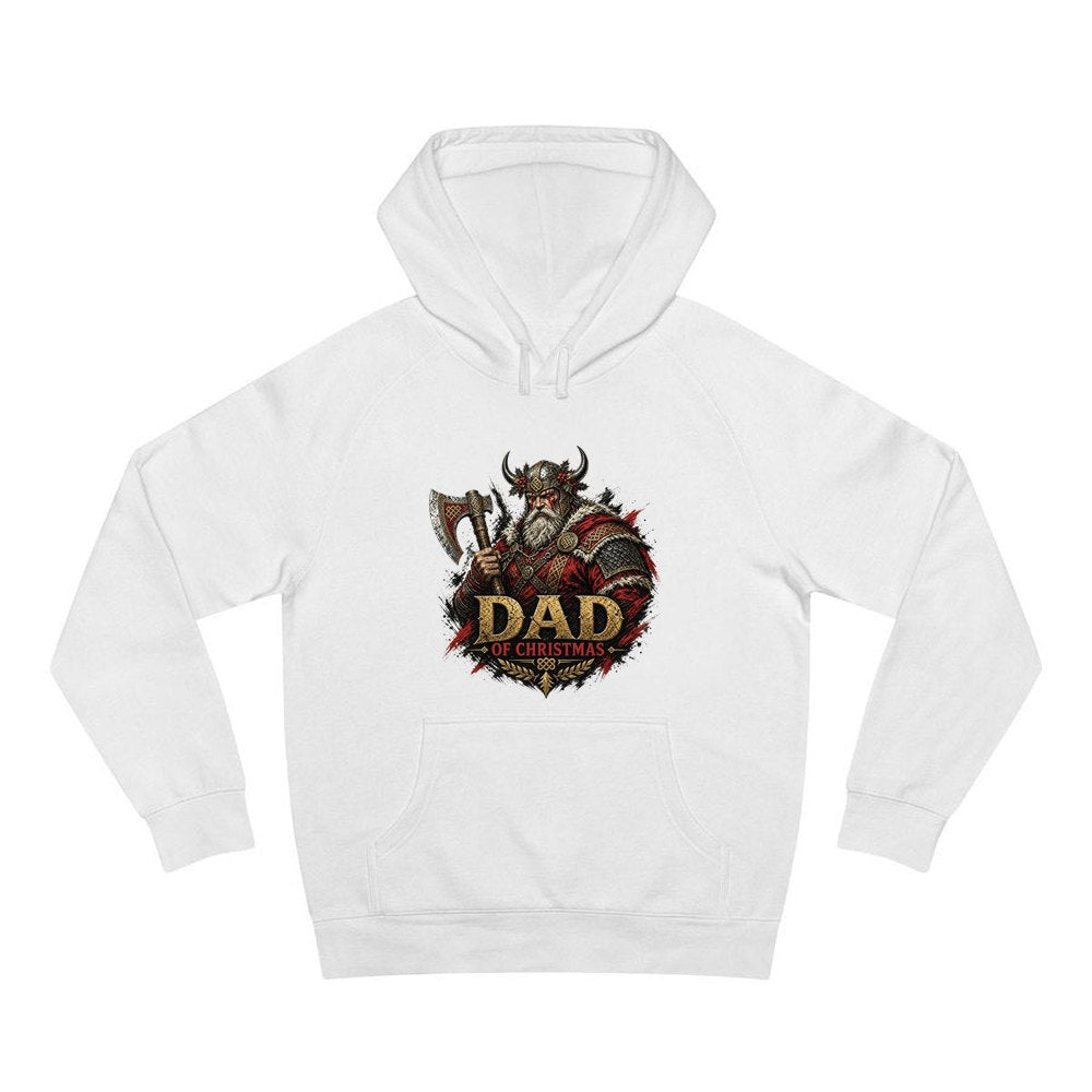Viking Dad Of Christmas personalised Christmas hoodie in white