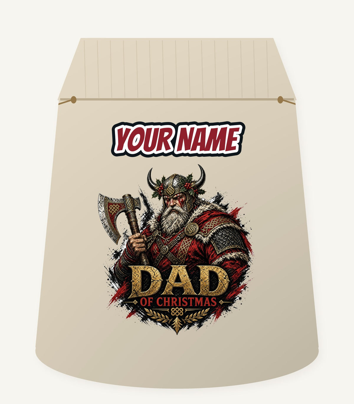 Viking Dad Of Christmas Personalised Santa Sack