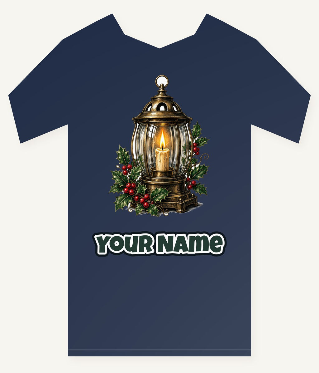 Vintage Brass Christmas Lantern Personalised Kids Tee and Baby Bodysuit
