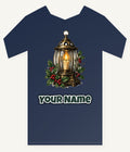 Vintage Brass Christmas Lantern Personalised Kids Tee and Baby Bodysuit