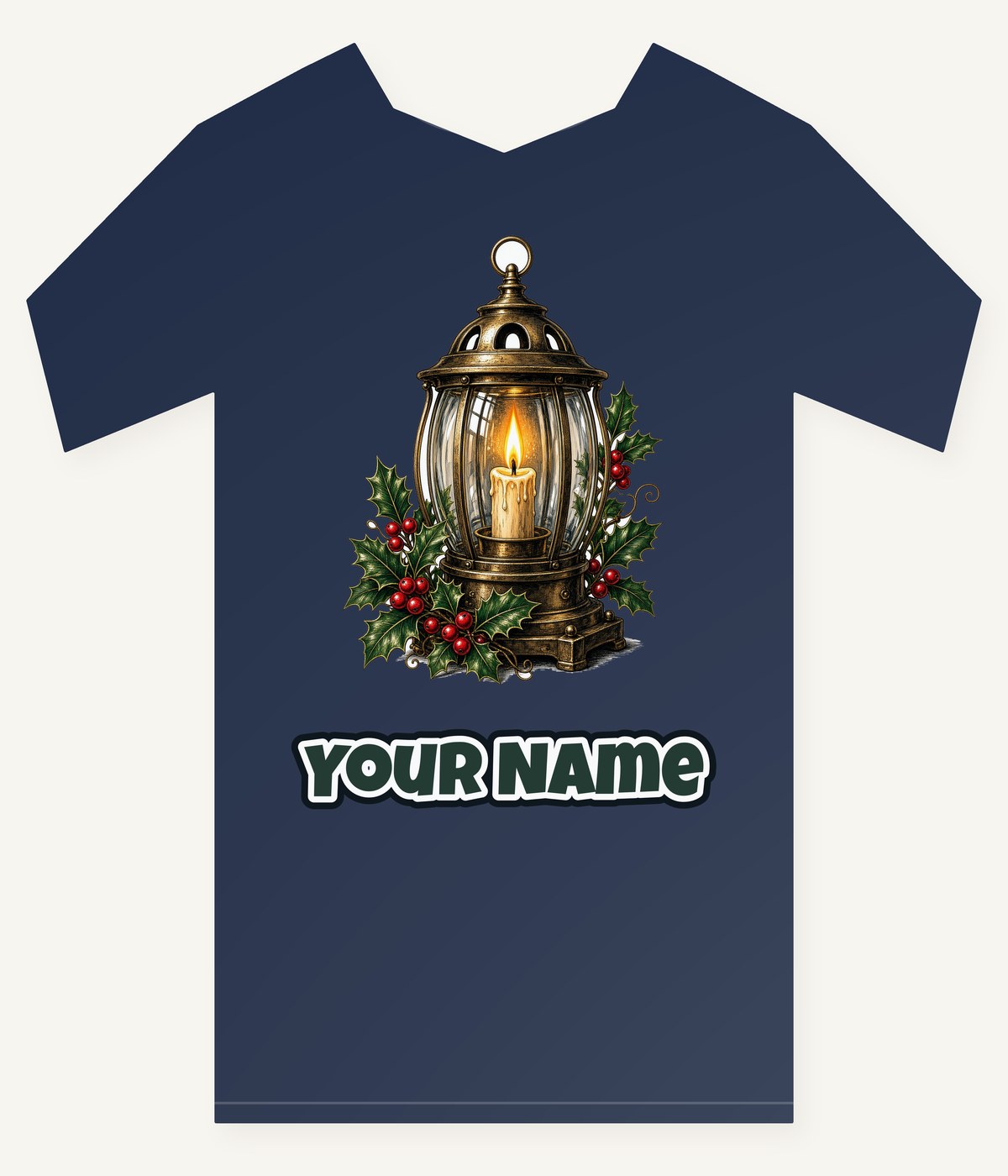 Vintage Brass Christmas Lantern Personalised Kids Tee and Baby Bodysuit