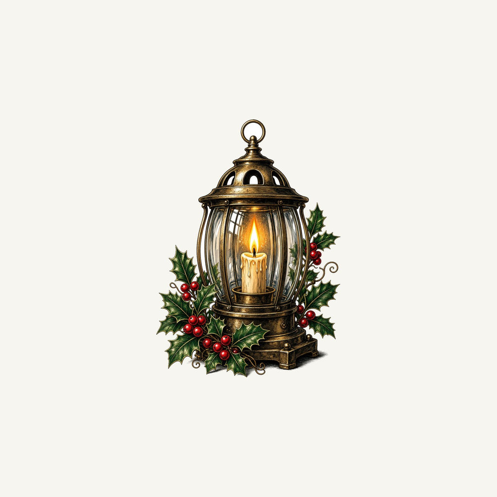 Vintage Brass Christmas Lantern Personalised Christmas Mug