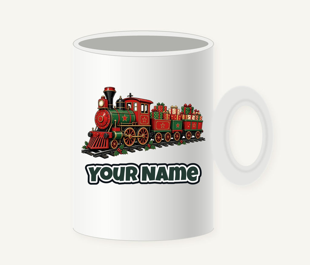 Vintage Christmas Train Personalised Christmas Mug