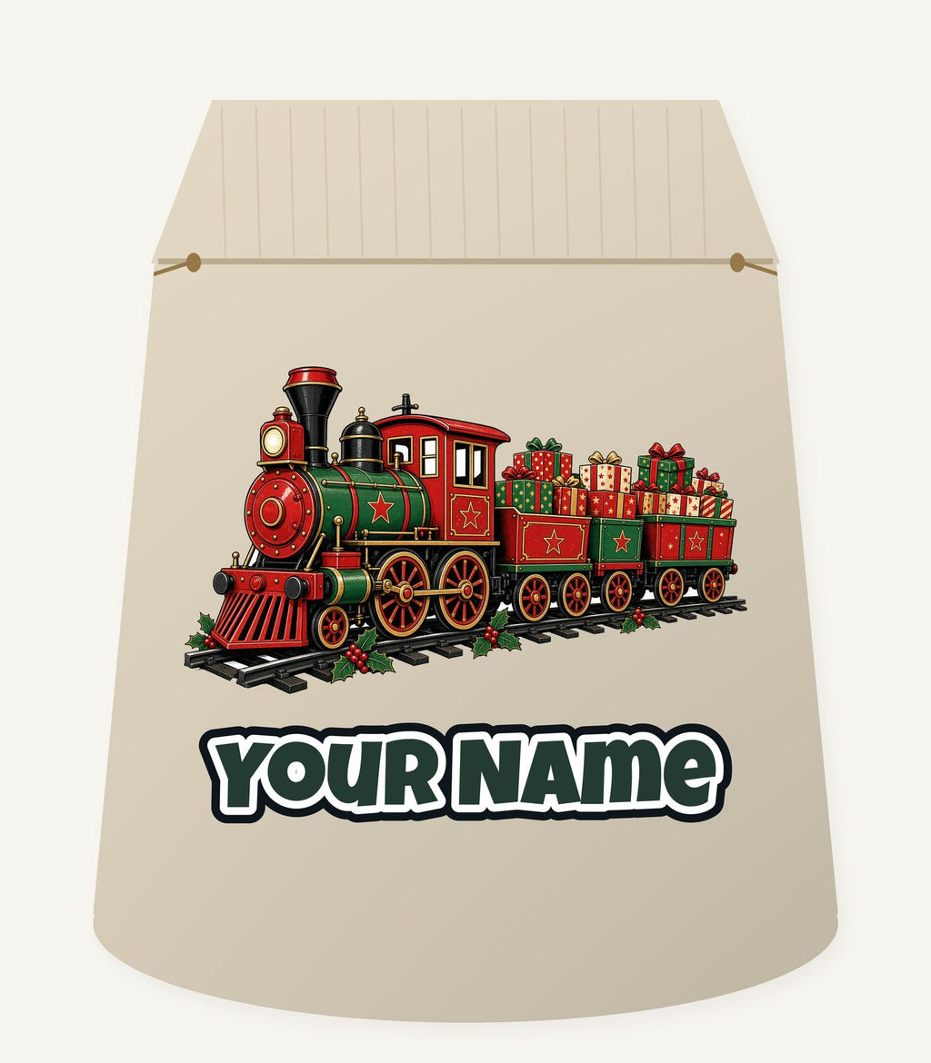 Vintage Christmas Train Personalised Santa Sack