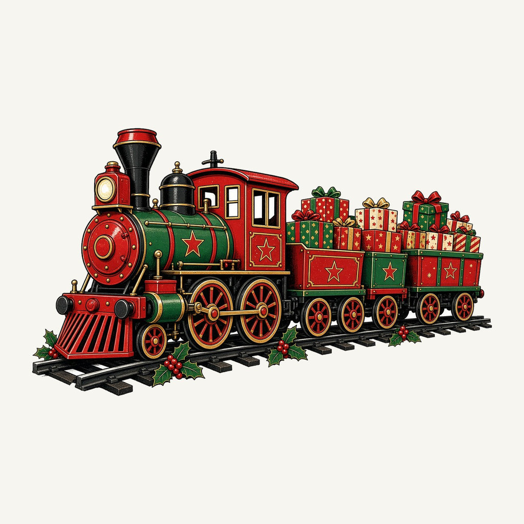 Vintage Christmas Train Personalised Santa Sack
