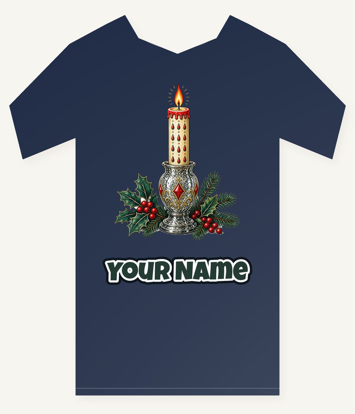 Vintage Mercury Glass Candlestick Personalised Kids Tee and Baby Bodysuit