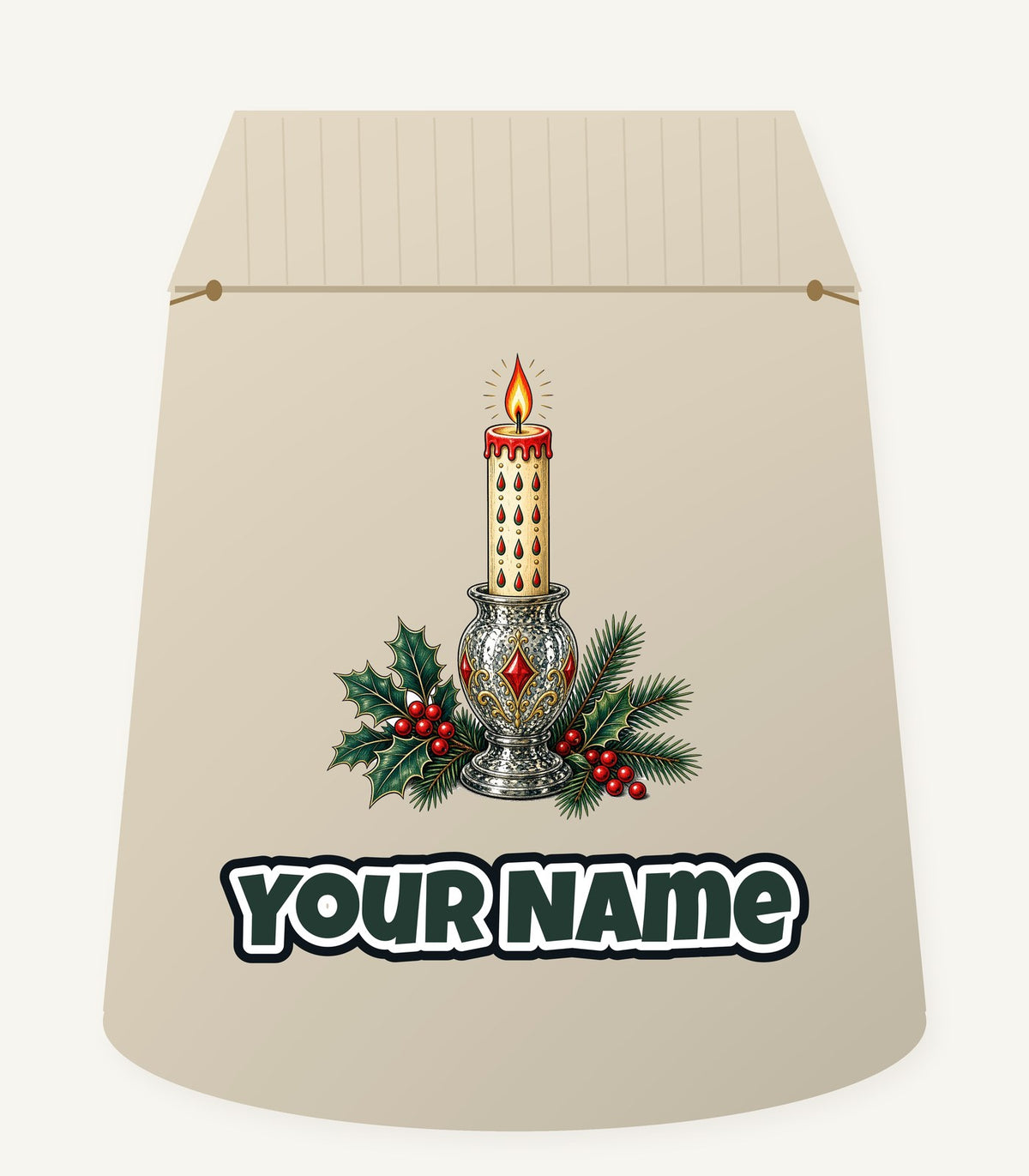 Vintage Mercury Glass Candlestick Personalised Santa Sack