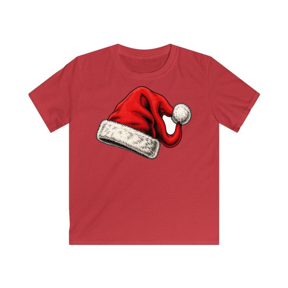 Vintage Santa Hat personalised kids Christmas tee in red
