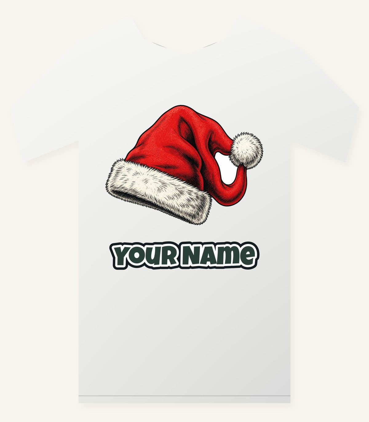 Vintage Santa Hat Personalised Christmas T-Shirt and Hoodie