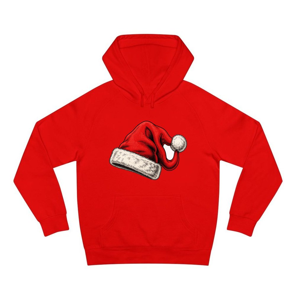 Vintage Santa Hat personalised Christmas hoodie in red