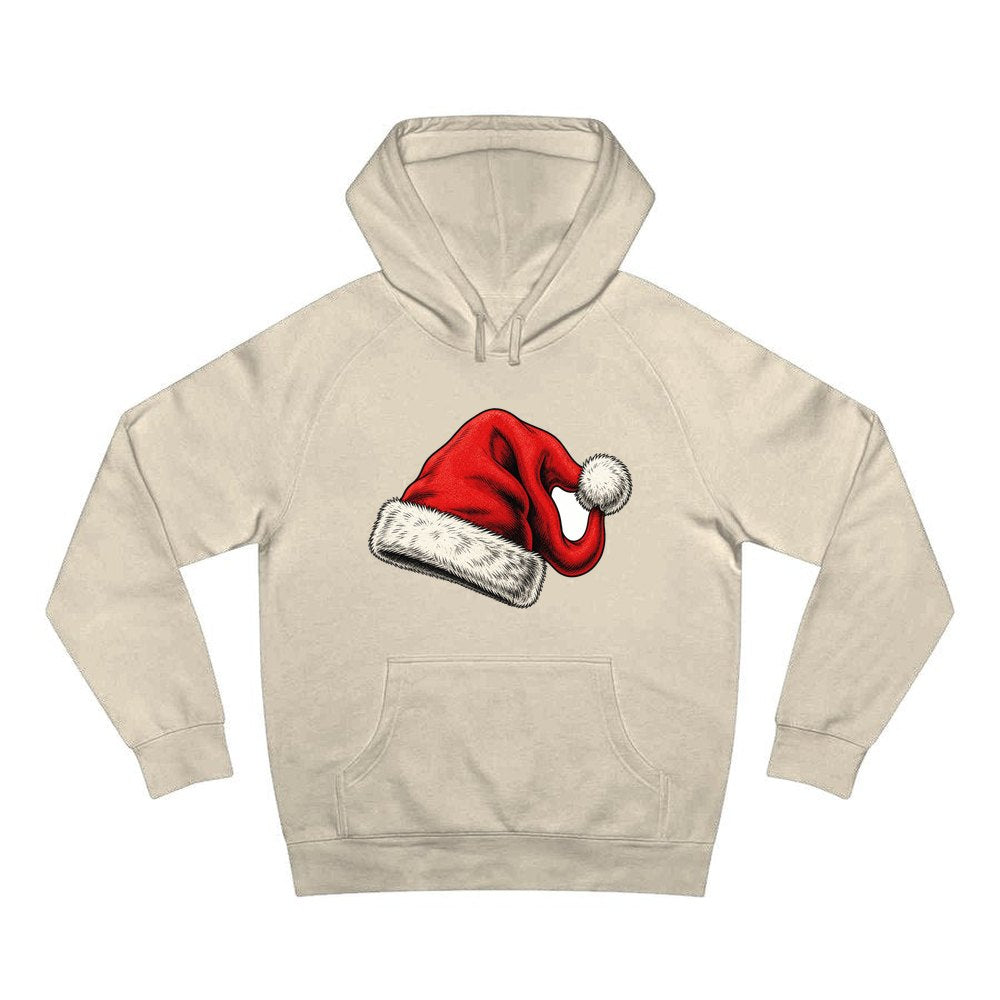 Vintage Santa Hat personalised Christmas hoodie in sand