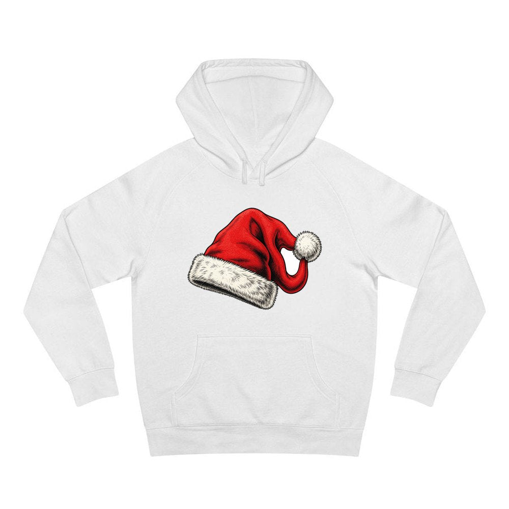 Vintage Santa Hat personalised Christmas hoodie in white